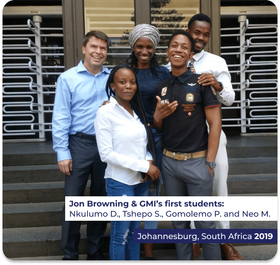 Jon with GMI first students Jon with GMI first students